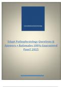 Edapt Pathophysiology Questions & Answers &plus; Rationales 100&percnt; Guaranteed Pass&excl;&excl; 2025