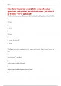 New York Insurance Laws &lpar;2025&rpar; comprehensive questions and verified detailed solutions &lpar; MULTIPLE CHOICES&rpar; &vert;100&percnt; CORRECT&excl;&excl;