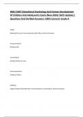 WGU D307 Educational Psychology and Human Development of Children and Adolescents Exam &lpar;New 2024&sol; 2025 Update&rpar; &vert; Questions and Verified Answers&vert; 100&percnt; Correct&vert; Grade A