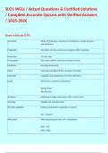SLO1 WGU &sol; Actual Questions & Certified Solutions &sol; Complete Accurate Quizzes with Verified Answers &sol; 2025-2026