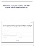 FISDAP Test Airway Full questions with 100&percnt; accurate&comma; verified answers&semi; graded A&plus;