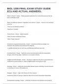 BIOL 1200 FINAL EXAM STUDY GUIDE ECU AND ACTUAL ANSWERS&period;