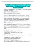 CHIPOTLE KITCHEN MANAGER VALIDATION QUESTIONS & ANSWERS VERIFIED 100&percnt; CORRECT&excl;&excl; 2025
