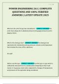 POWER ENGINEERING 2A1 &vert; COMPLETE QUESTIONS AND 100&percnt; VERIFIED ANSWERS &vert; LATEST UPDATE 2025
