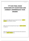 YTT-200 FINAL EXAM 2025&vert;COMPLETE QUESTIONS AND CORRECT ANSWERS&vert;ACE YOUR GRADES 