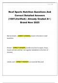 Ncsf Sports Nutrition Questions And Correct Detailed Answers &lpar;100&percnt;Verified&rpar; &vert; Already Graded A&plus; &vert; Brand New 2025