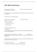 PSY 3051 Final Exam Complete Questions And Answers Graded A&plus;&period;