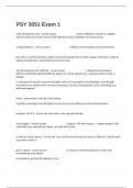  PSY 3051 Exam 1 Practice Questions And Answers 100&percnt; Passed&period;