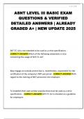 ASNT LEVEL III BASIC EXAM QUESTIONS & VERIFIED DETAILED ANSWERS &vert; ALREADY GRADED A&plus; &vert; NEW UPDATE 2025 