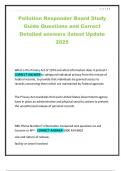 Pollution Responder Board Study Guide Questions and Correct Detailed answers &vert;latest Update 2025Pollution Responder Board Study Guide Questions and Correct Detailed answers &vert;latest Update 2025