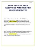 NCOA JNT-201S EXAM QUESTIONS WITH VERIFIED ANSWERS&vert;UPDATED