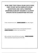 IICRC FSRT TEST FINAL EXAM 2025&vert; IICRC FSRT STUDY WITH COMPLETE EXAM QUESTIONS AND 100&percnt; VERIFIED ANSWERS&vert;ALREADY GRADED A&plus;&vert;LATEST UPDATE WITH GUARANTEED SUCCESS