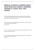 MEDICAL-SURGICAL NURSING EXAM 1 QUESTIONS AND CORRECT ANSWERS GRADED A&plus; LATEST 2025 