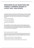 ENDOCRINE NCLEX QUESTIONS AND CORRECT ANSWERS GRADED A&plus; LATEST 2025