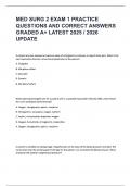 MED SURG 2 EXAM 1 PRACTICE QUESTIONS AND CORRECT ANSWERS GRADED A&plus; LATEST 2025 