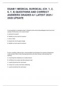 EXAM 1 MEDICAL SURGICAL &lpar;CH&period; 1&comma; 2&comma; 6&comma; 7&comma; 8&rpar; QUESTIONS AND CORRECT ANSWERS GRADED A&plus;