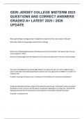 GERI JERSEY COLLEGE MIDTERM 2023 QUESTIONS AND CORRECT ANSWERS GRADED A&plus; LATEST 2025 