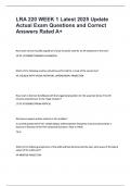 LRA 220 WEEK 1 Latest 2025 Update Actual Exam Questions and Correct Answers Rated A&plus;&period;