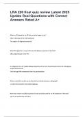 LRA 220 final quiz review Latest 2025 Update Real Questions with Correct Answers Rated A&plus;