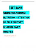 TEST BANK UNDERSTANDING NUTRITION 15TH EDITION BY ELLIE WHITNEY&comma; SHARON RADY ROLFES pdf stuvia