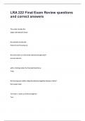 LRA 222 Final Exam Review questions and correct answers&period;