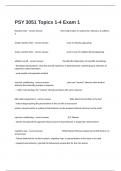  PSY 3051 Topics 1-4 Exam 1 Questions And Answers 100&percnt; Correct Verified Guaranteed Answers&period;