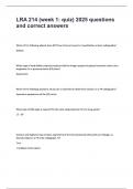 LRA 214 &lpar;week 1 quiz&rpar; 2025 questions and correct answers&period;