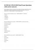 SCNM Q1 CPLR 5010 Final Exam Questions with correct answers