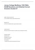 Jersey College MedSurg 1 RN FINAL EXAM Questions and Detailed Correct Answers Graded A&plus;