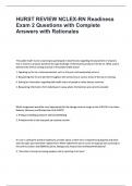 HURST REVIEW NCLEX-RN Readiness Exam 2 Questions with Complete Answers with Rationales&period;