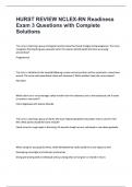 HURST REVIEW NCLEX-RN Readiness Exam 3 Questions with Complete Solutions&period;