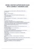WORK CENTER SUPERVISOR EXAM WITH CORRECT ANSWERS 2025