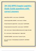 3M 302 RPPO Supply Logistics Study Guide questions with correct answers