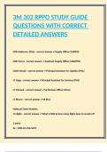 3M 302 RPPO STUDY GUIDE QUESTIONS WITH CORRECT DETAILED ANSWERS 