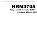 RM3705 Assignment 3 &lpar;COMPLETE ANSWERS&rpar; Semester 1 2025 - DUE DATE 25 APRIL 2025