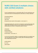 NURS 320 Exam 5 multiple choice with verified solutions 