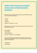 NURS 320 Final Exam multiple choice with verified detailed solutions