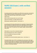NURS 320 Exam 1 multiple choice with verified answers 