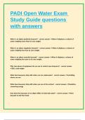 PADI Open Water Exam Study Guide questions with answers