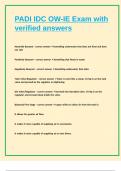 PADI IDC OW-IE Exam with verified answers