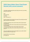 PADI Open Water Diver Final Exam Review with correct answers