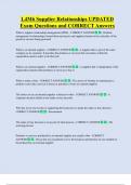L4M6 Supplier Relationships UPDATED     Exam Questions and CORRECT Answers 