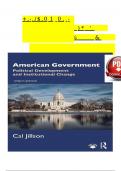 Test Bank and Solutions Manual for American Government Political Development and Institutional Change 12th Edition 