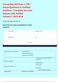 Accounting 200 Exam 1 UTK &sol; Actual Questions & Certified Solutions &sol; Complete Accurate Quizzes with Verified Answers &sol; 2025-2026