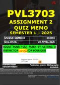 PVL3703 ASSIGNMENT 2 QUIZ MEMO - SEMESTER 1 - 2025 - UNISA - DUE DATE &colon; 23 APRIL 2025 &lpar;DISTINCTION GUARANTEED&rpar; 