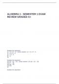 Algebra 1 - Semester 1 Exam Review graded A&plus;