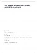 Math Exam Review Questions &plus; Answers ALGEBRA 1