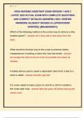 HOSA NURSING ASSISTANT EXAM VERSION 1 AND 2  LATEST 2025 ACTUAL EXAM WITH COMPLETE QUESTIONS  AND CORRECT DETAILED ANSWERS &lpar;100&percnt; VERIFIED  ANSWERS&rpar; &vert;ALREADY GRADED A&plus;&vert; &vert;&vert;PROFESSOR  VERIFIED&vert;&vert; &vert;&vert;BRANDNEW&excl;&excl;&excl;&vert;&vert;