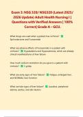Exam 3&colon; NSG 320&sol; NSG320 &lpar;Latest 2025&sol; 2026 Update&rpar; Adult Health Nursing I &vert; Questions with Verified Answers &vert; 100&percnt; Correct&vert; Grade A &ndash; GCU&period;