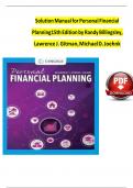  Official Solution Manual for Personal Financial Planning 15th Edition by Randy Billingsley&comma; Lawrence J&period; Gitman &vert; Complete Verified Chapter's &vert;